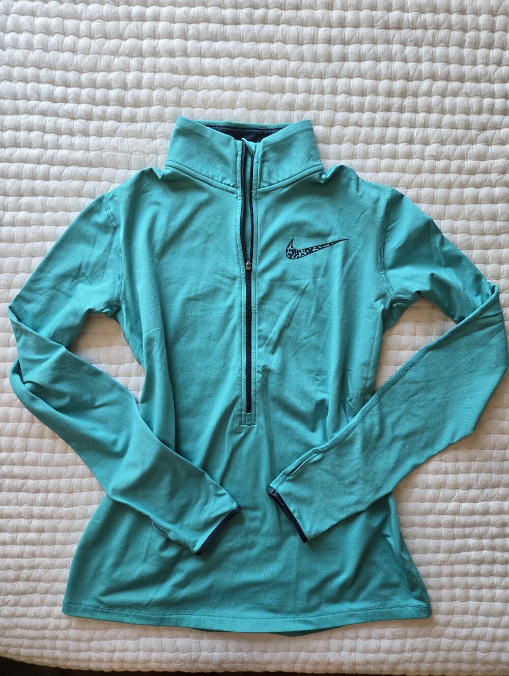 Nike Women's Turquiose Quarter-Zip Microfleece Lined Top Size Large